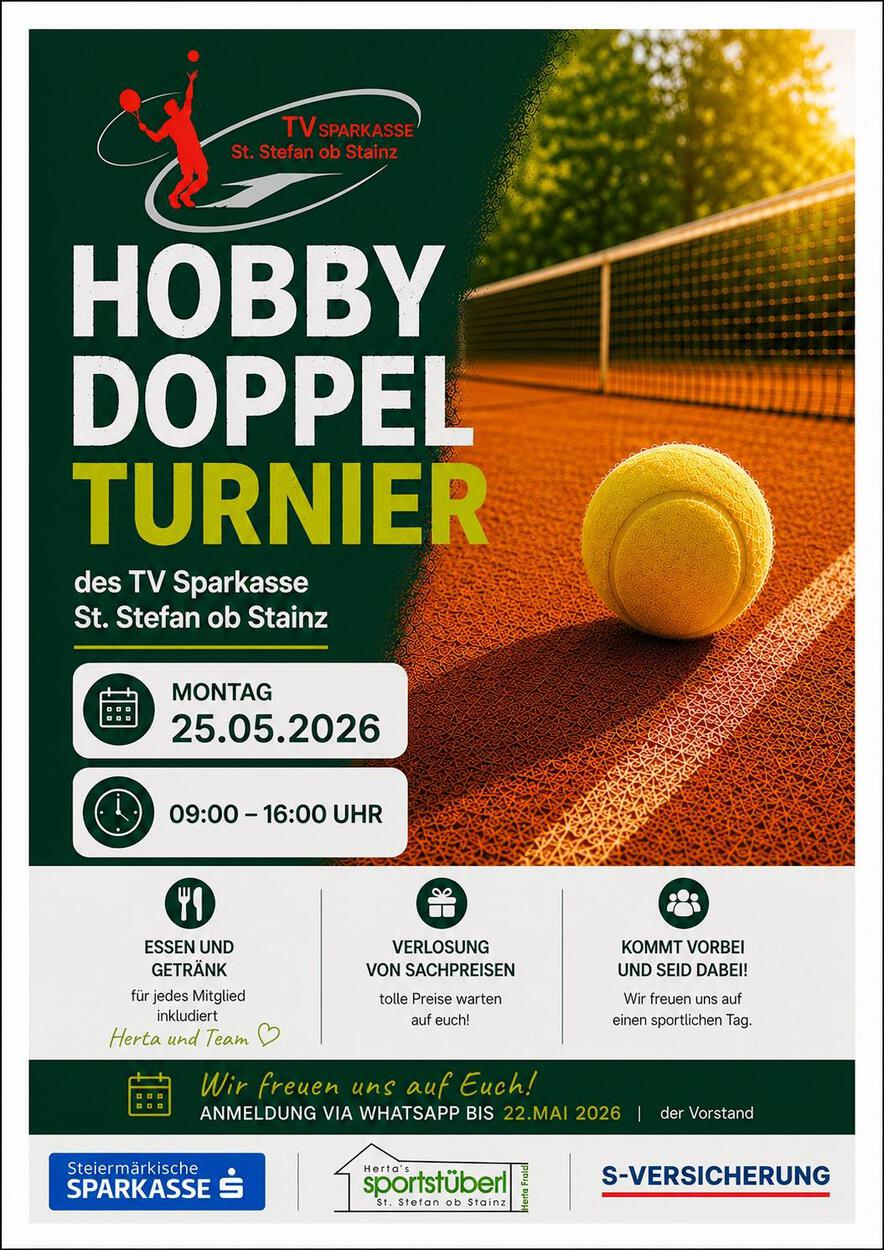 Hobby-Doppelturnier 2026 des TV Sparkasse St. Stefan ob Stainz